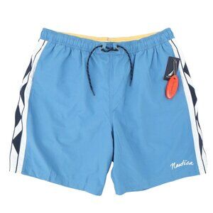 NWT Nautica White Stripe Blue Swim Trunks Shorts 2XLT 2XL Tall